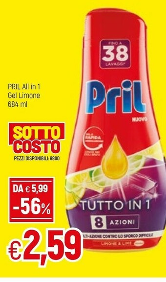 Famila Pril All In 1 Gel Limone offerta