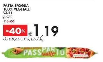 Bennet PASTA SFOGLIA 100% VEGETALE VALLÉ g 230 offerta