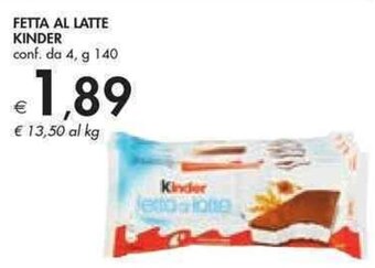 Bennet FETTA AL LATTE KINDER conf. da 4, g 140 offerta