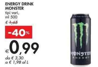 ENERGY DRINK MONSTER tipi vari, ml 500