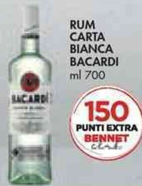 Bennet RUM CARTA BIANCA BACARDI ml 700 offerta