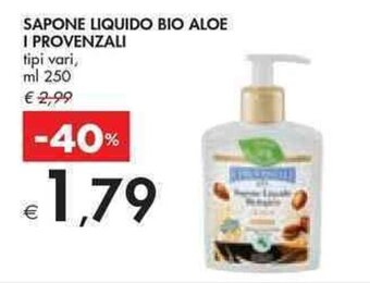 Bennet SAPONE LIQUIDO BIO ALOE I PROVENZALI tipi vari, ml 250 offerta