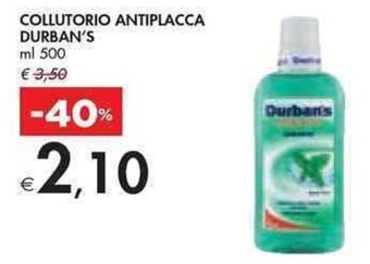 Bennet COLLUTORIO ANTIPLACCA DURBAN'S ml 500 offerta