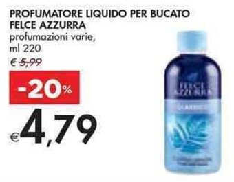 Bennet PROFUMATORE LIQUIDO PER BUCATO FELCE AZZURRA ml 220 offerta