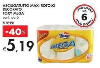 Bennet ASCIUGATUTTO MAXI ROTOLO DECORATO FOXY MEGA conf. da 6 offerta