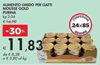 Bennet ALIMENTO UMIDO PER GATTI MOUSSE GOLD PURINA kg 2,04 offerta