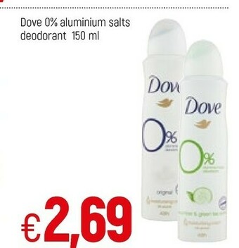 Famila Dove 0% Aluminium Salts Deodorant 150 Ml offerta