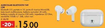 Bennet AURICOLARI BLUETOOTH T49 CDR offerta
