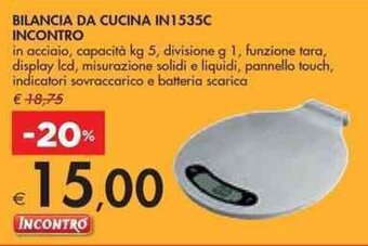 Bennet BILANCIA DA CUCINA IN1535C INCONTRO offerta