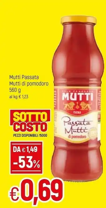 Famila Mutti Passata Di Pomodoro Al Basilico 560 G(ml) offerta