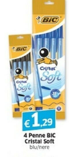Famila Bic 4 Penne Cristal Soft Blu offerta