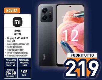 Unieuro REDMI NOTE 12 offerta