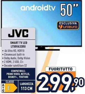 Unieuro JVC SMART TV LED LT50VA32051 offerta