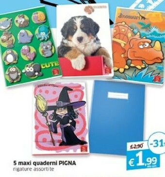Famila Pigna 5 Maxi Quaderni offerta