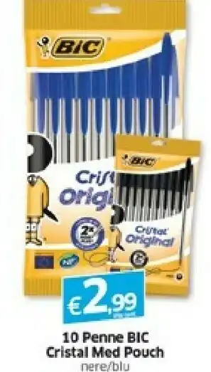 Famila Bic 10 Penne Cristal Med Pouch Nere offerta