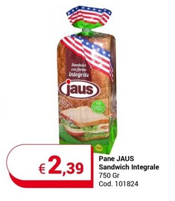 Pane JAUS Sandwich Integrale 750 Gr