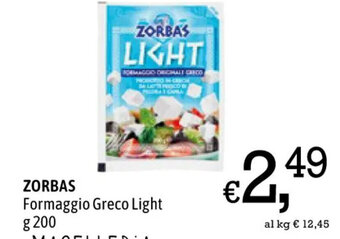 A&O ZORBAS Formaggio Greco Light g 200 offerta