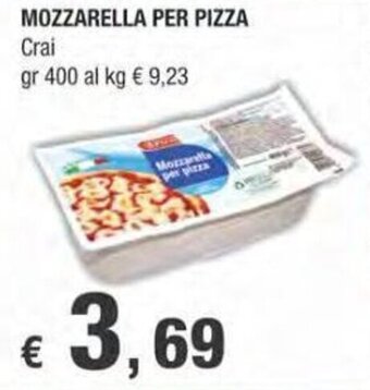 Crai MOZZARELLA PER PIZZA Crai gr 400 offerta