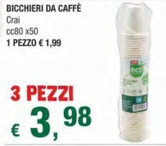 Crai BICCHIERI DA CAFFÈ Crai cc80 x50 offerta