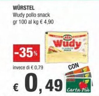 WÜRSTEL Wudy pollo snack gr 100