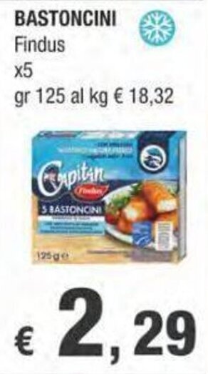 Crai BASTONCINI Findus x5 gr 125 offerta