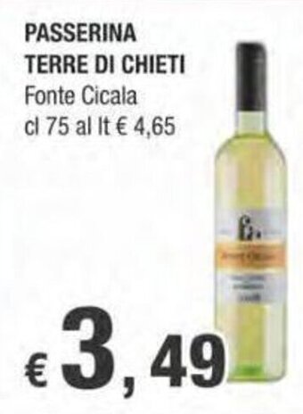 PASSERINA TERRE DI CHIETI Fonte Cicala cl 75