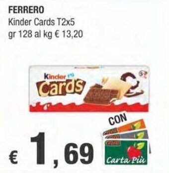 Crai FERRERO Kinder Cards T2x5 gr 128 offerta