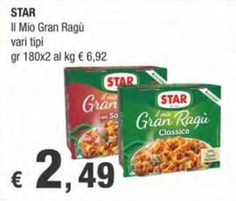 Crai STAR Il Mio Gran Ragù vari tipi gr 180x2 offerta
