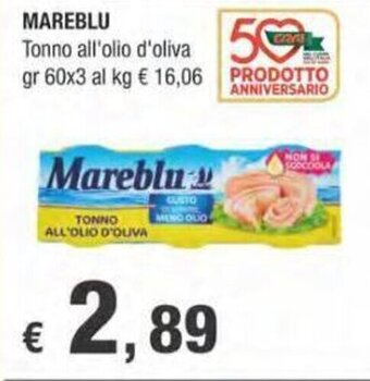 Crai MAREBLU Tonno all'olio d'oliva gr 60x3 offerta