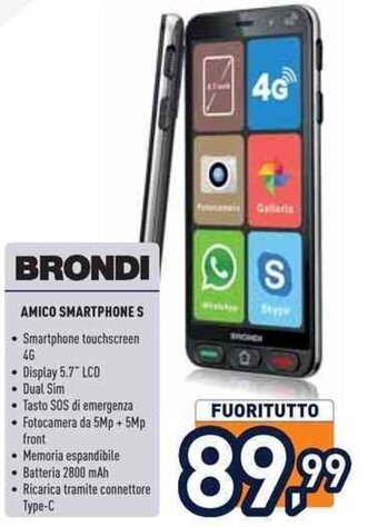 Unieuro BRONDI AMICO SMARTPHONE S offerta