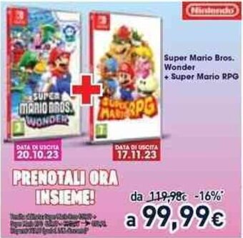 Unieuro Super Mario Bros. Wonder + Super Mario RPG offerta
