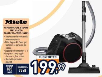 Unieuro Miele ASPIRAPOLVERE A TRAINO SENZA SACCO BOOST CX1 ACTIVE - SNRF3 offerta