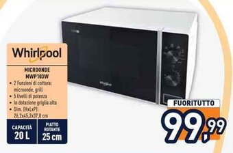 Unieuro Whirlpool MICROONDE MWP103W offerta