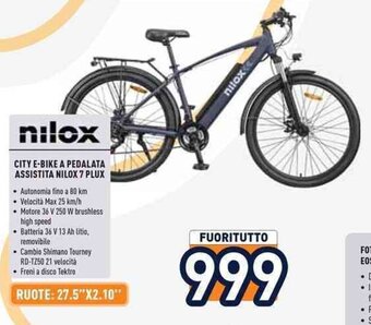 Unieuro nilox CITY E-BIKE A PEDALATA ASSISTITA NILOX 7 PLUX offerta