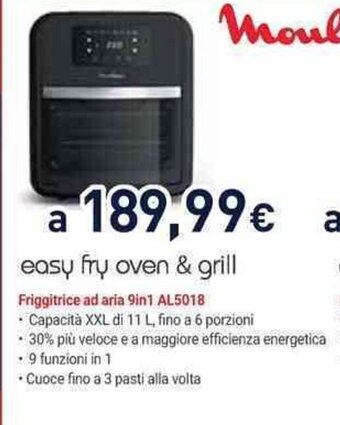 Unieuro easy fry oven & grill Friggitrice ad aria 9in1 AL5018 offerta