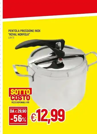 Carrefour Pentola A Pressione Royal Norfolk Inox 5 Litri