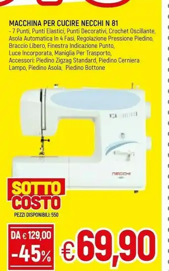 Necchi Macchina Per Cucire N 81