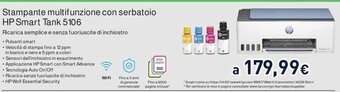 Unieuro Stampante multifunzione con serbatoio HP Smart Tank 5106 offerta