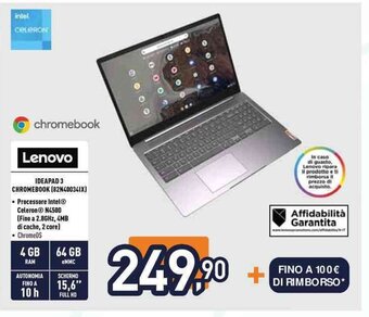 Unieuro Lenovo IDEAPAD 3 CHROMEBOOK (82N40034IX) offerta