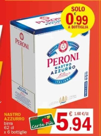 Crai NASTRO AZZURRO birra 62 cl x 6 bottiglie offerta