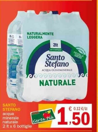 Crai SANTO STEFANO acqua minerale naturale 2 It x 6 bottiglie offerta