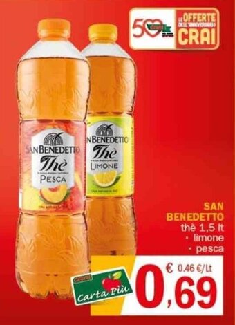 Crai SAN BENEDETTO the 1,5 It • limone • pesca offerta