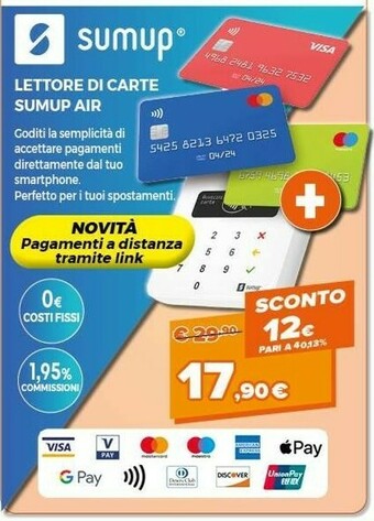 Expert SumUp Air Lettore Di Card Readers Interno/esterno Bianco Bluetooth offerta