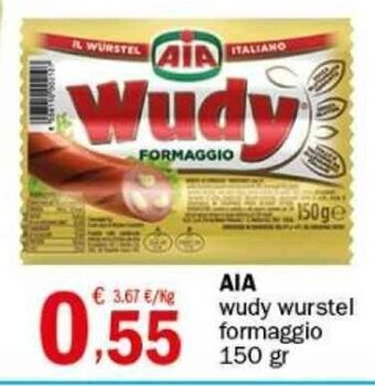 Crai AIA wudy wurstel formaggio 150 gr offerta