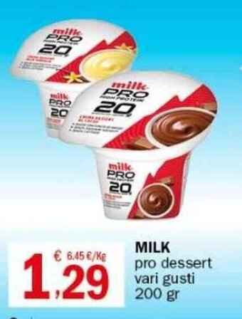 Crai MILK pro dessert vari gusti 200 gr offerta