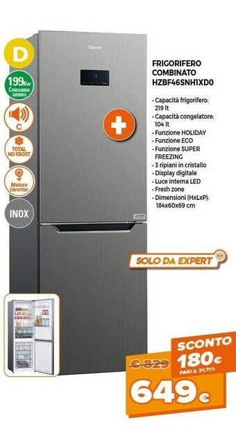 Expert Zoppas Frigorifero Combinato HZBF46SNH1XD0 offerta