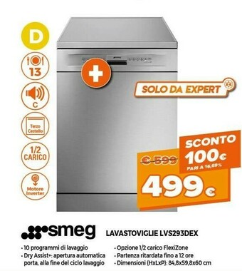 Expert Smeg Lavastoviglie LVS293DEX offerta