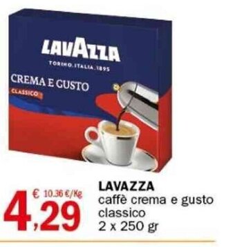 Crai LAVAZZA caffè crema e gusto classico 2 x 250 gr offerta