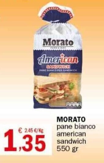 Crai MORATO pane bianco american sandwich 550 gr offerta