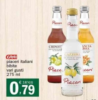 Crai CRAI piaceri italiani bibite vari gusti 275 ml offerta